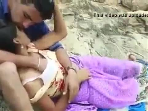 Hot desi couple boob pressing